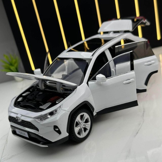 MINI AUTO RAV4 SUV Automodell, 1:24, Metall, Blau, Weiß - Bild 1