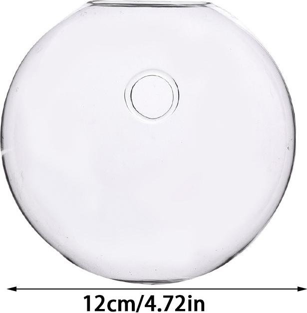 KTY Wandbehang Glasvase für Hydrokultur, halbkreisförmig, transparent, Höhe: 12 cm - Bild 1
