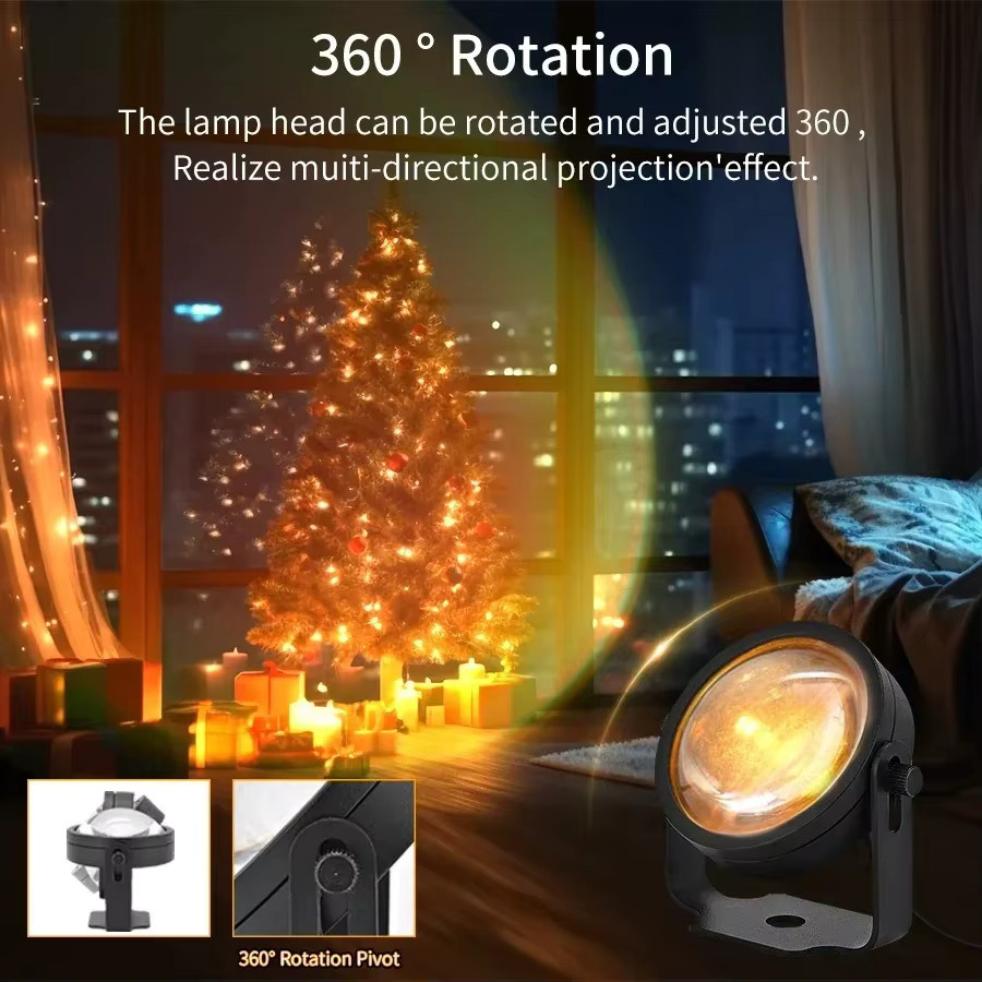 Tuya Smart LED Sunset Projektor Lampe mit RGB Atmosphäre, App-Steuerung und IR Fernbedienung für Party und Fotografie - Bild 2