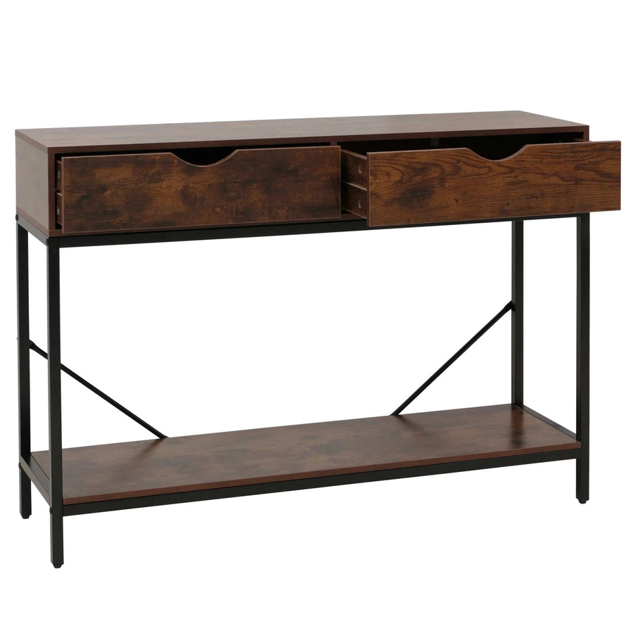 MCW Konsolentisch O76 Industrial Beistelltisch mit Schubladen in Rotbraun, B/T/H: 109 x 76 x 30 cm - Bild 2
