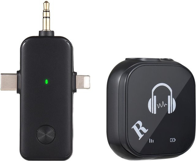 Andoer 5,8 GHz Wireless In-Ear-Monitor-System Zweikanal-IEM-System mit 1 Transmitter und 1 Receiver, Schwarz - Bild 1