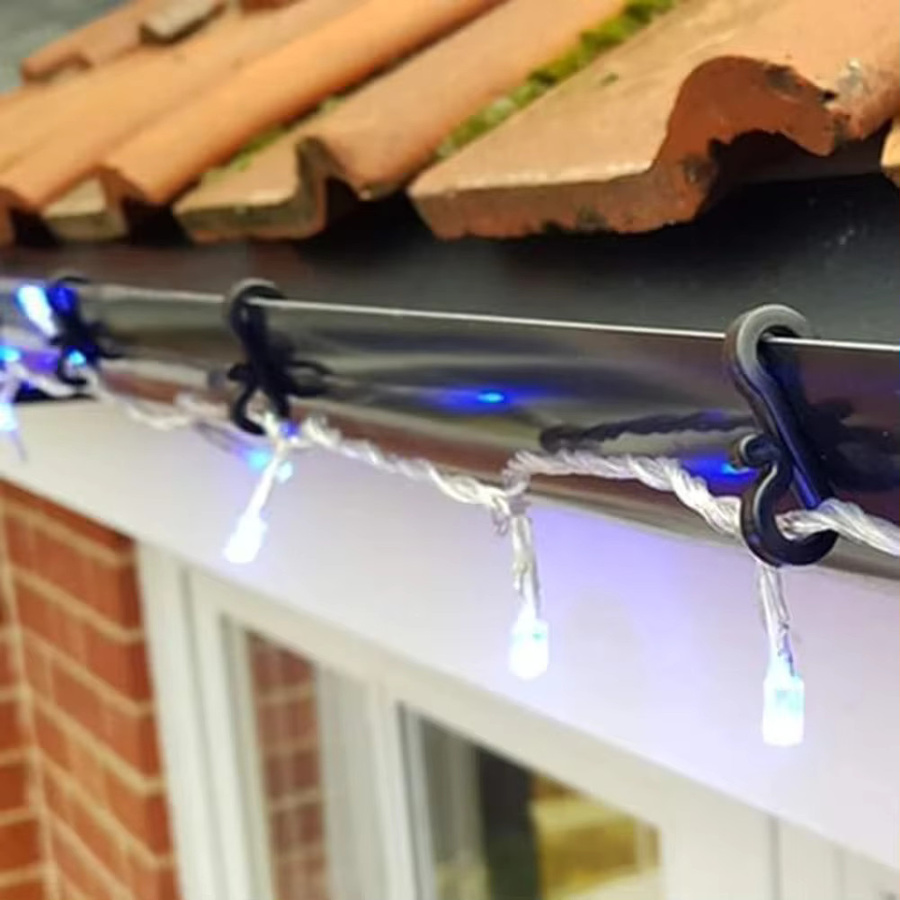 VIBRATITE S-Haken Weihnachts-Lichterketten-Clips aus Kunststoff in Schwarz und Weiß - Bild 4