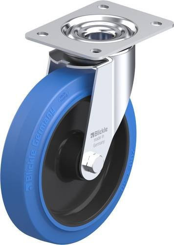 Blickle Lenkrolle LE-POEV 200R-SB in Blau und Schwarz mit verzinktem Stahl und Kunststoff, Rad-Durchmesser: 20 cm, Tragfähigkeit: 300 kg - Bild 1