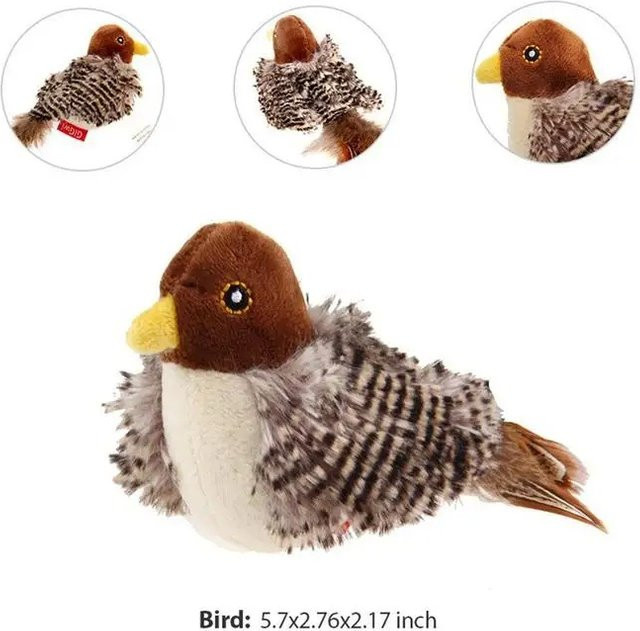 Vogel's Vogel Simulation Sound Plüsch Haustier Spielzeug, Spatz Geformt, mit Sound - Bild 1