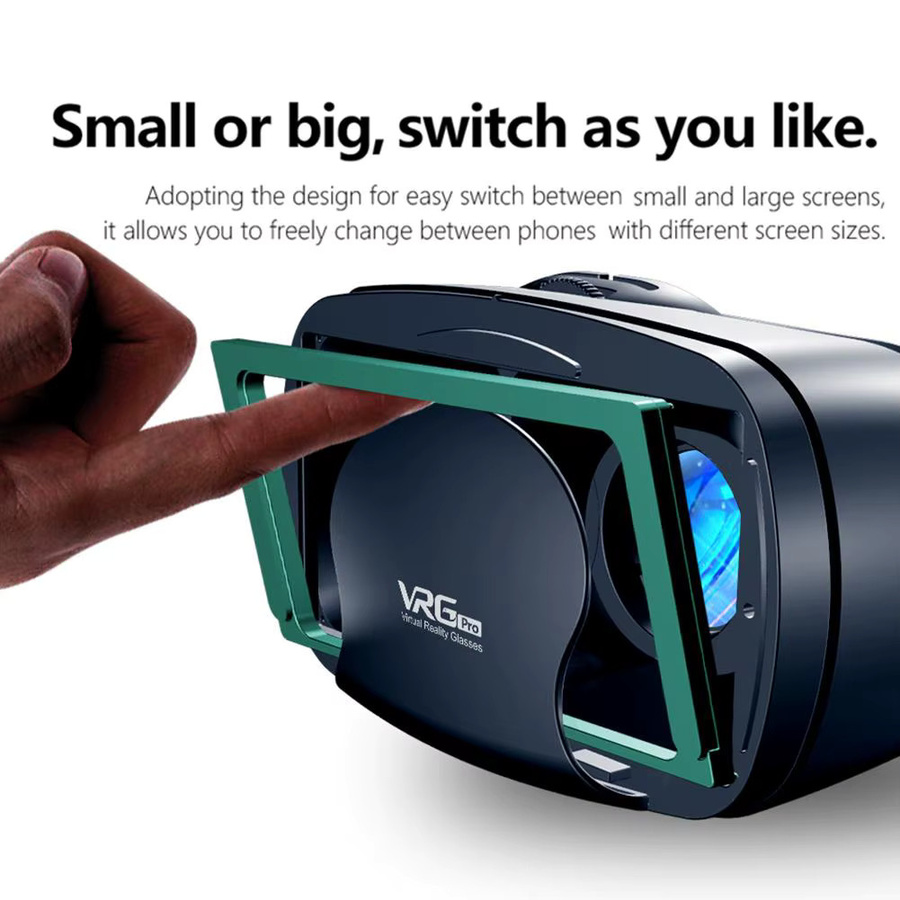 AyeBeau Virtual Reality 3D VR Brille Headset in Schwarz mit Kopfhörern für Smartphones - Bild 2