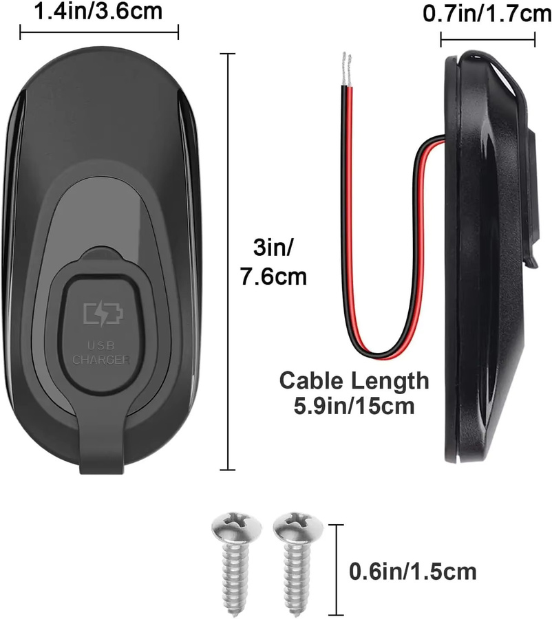 kebidumei 3-Port 12V Wohnmobil USB-Ladebuchse mit QC3.0+PD Schnellladung und USB-Anschluss, wasserdichter Stromadapter für dein Auto in Schwarz - Bild 5