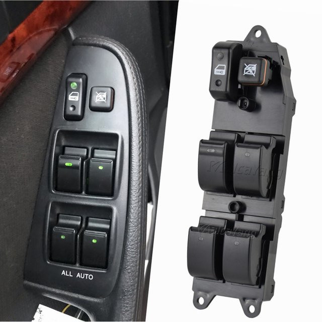 Malcayang Power Fenster Schalter Taste in Schwarz für Toyota Corolla VERSO und Avensis AZT250 (84820-05100, 84820-0F030) - Bild 1