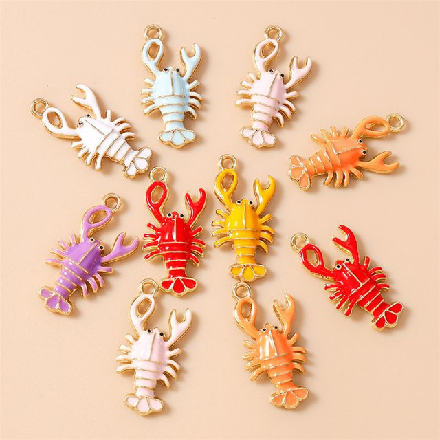 Arbnora Anhänger Emaille-Hummer, Messing, Bunt, Unisex, 19x25mm - Bild 1