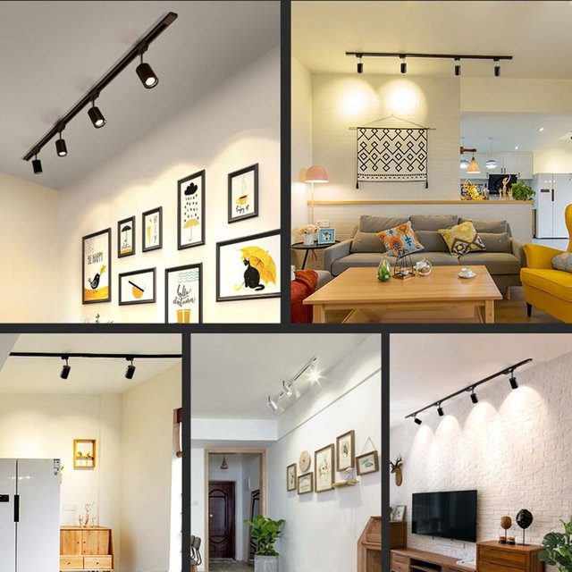 CHENBEN COB-LED-Schienenstrahler in Schwarz, moderner LED-Tracklight-Deckenstrahler aus Aluminium für Küche und professionelle Anwendungen, 220V - Bild 1