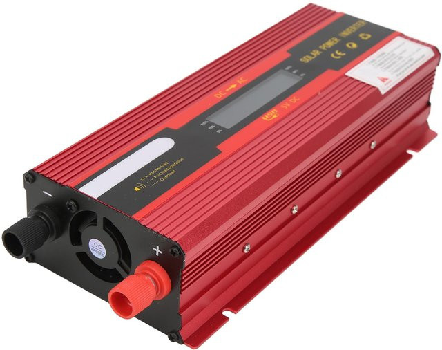 Koogeelife Wechselrichter Rot DC12V 24V Eingang zu Steckdosen 3000W Peak mit LCD-Display und 8 Schutzfunktionen - Bild 1