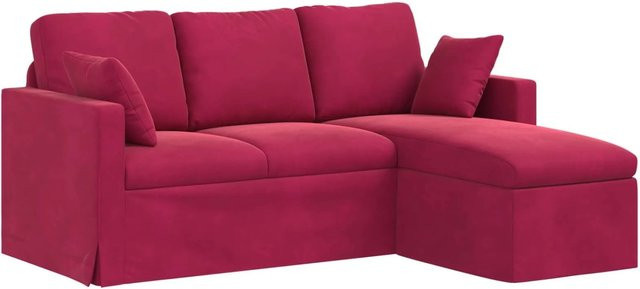 vidaXL Sofa in Weinrot mit Samtbezug und Metallrahmen, B/T/H: 198 x 134 x 80 cm - Bild 1