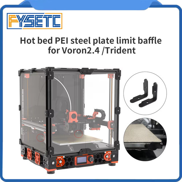 FYSETC Voron PEI Stahlplatte mit Vollmetallbegrenzungsschallwand in Schwarz für Voron 2.4 und Trident 3D-Drucker Zubehör - Bild 1