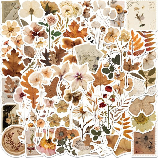 Rspctou Cartoon Getrocknete Blumen Blätter Graffiti Aufkleber, Sticker, multicolour - Bild 1