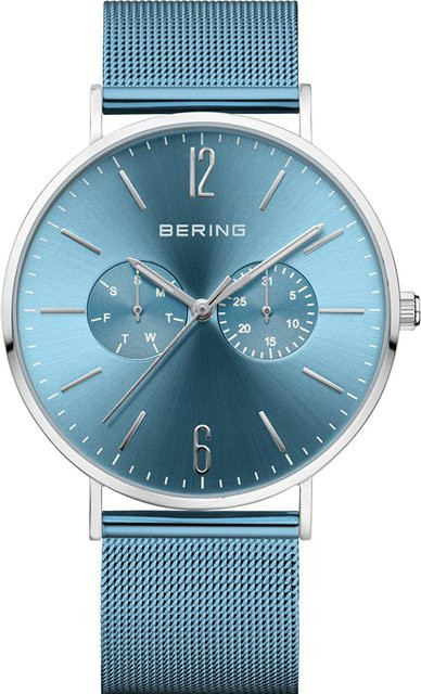 Bering Herrenuhr, Quarz, Edelstahl, Blau, 41 mm, 3 ATM - Bild 1