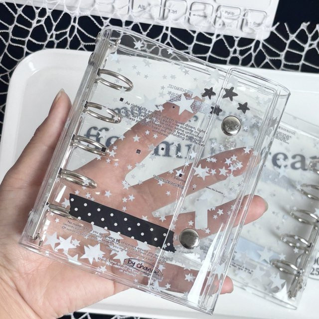 Transparentes Fotoalbum mit Sternen und Flügeln für 3-Zoll-Karten im Y2K-Stil - Bild 1