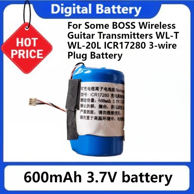 BOSS Akku 600mAh 3,7V ICR17280 für kabellose Gitarrensender WL-T und WL-20L in Blau - Bild 1