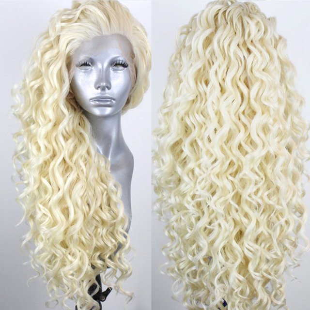 AIMEYA Perücke, blonde Locken, synthetisch, Damen - Bild 1