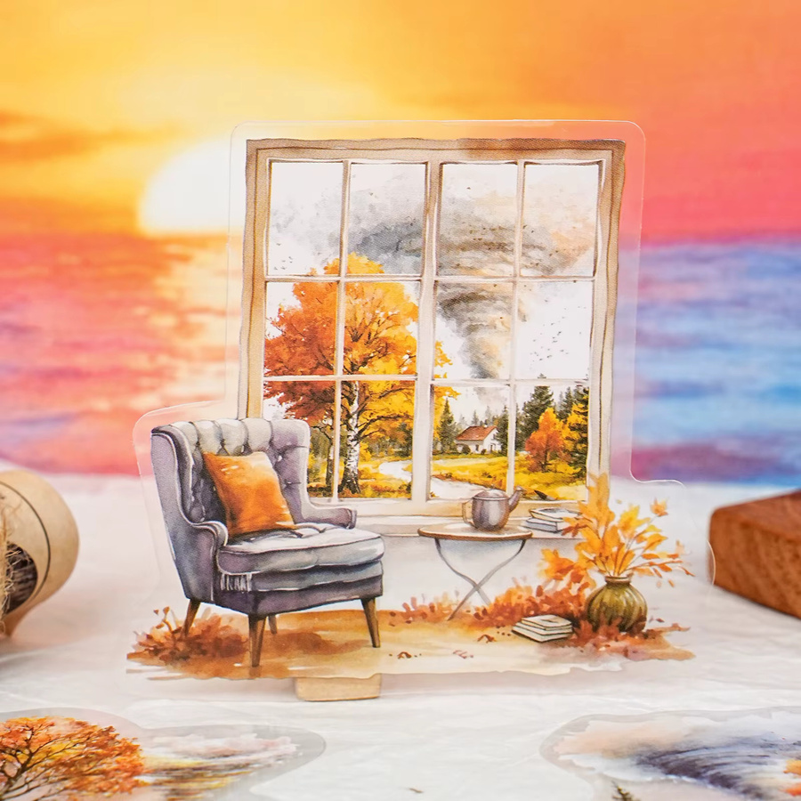 Etori Life Herbstlandschaft DIY Dekoration, Aufkleber, Multicolor - Bild 3