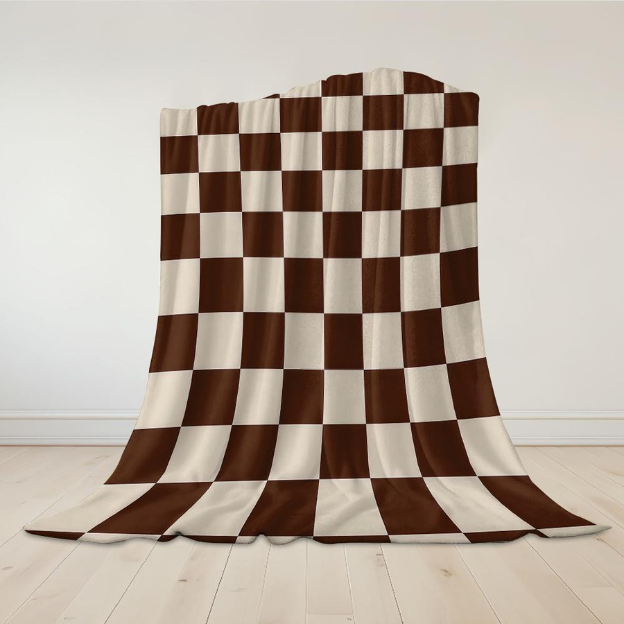 JMG Household Supplies Flanelldecke mit Karomuster in Braun-Beige, weich und warm, B/H: 70 x 100 cm - Bild 3