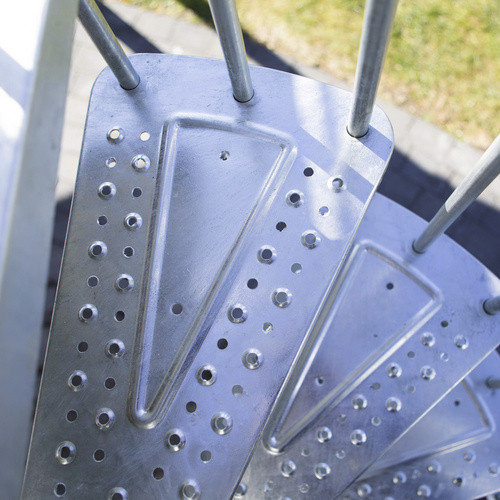 Dolle Außenspindeltreppe Gardenspin aus Metall in Silber, Durchmesser: 125 cm, Höhe: 399,5 cm - Bild 2