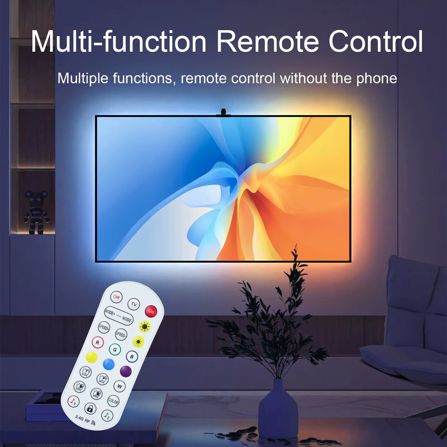 Lumtang Smart Ambient TV Hintergrundbeleuchtung mit Kamera, RGB LED Streifen Licht zur Bildsynchronisation, Multicolour - Bild 3