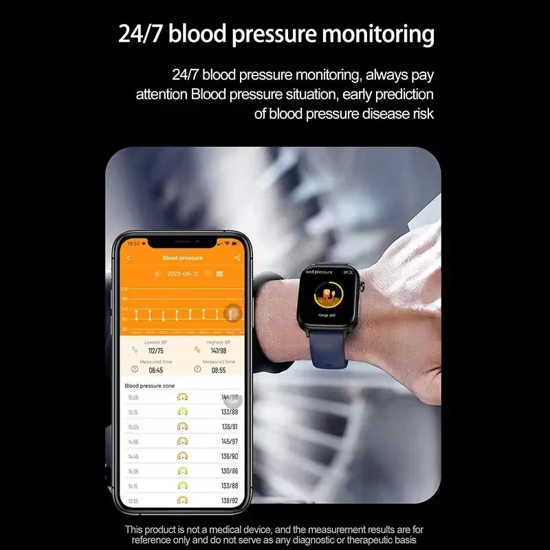 GUHUAVMI Smartwatch für Frauen mit EKG und PPG Überwachung zur Messung von Blutdruck, Blutlipiden, Harnsäure und Menstruationszyklus in Grau oder Pink - Bild 3