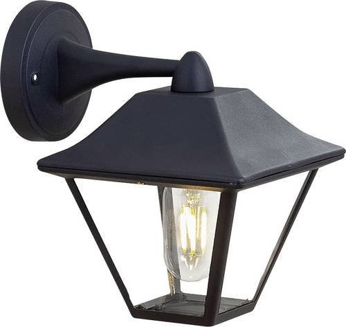 VTEC VT-843 8686 LED-Außenwandleuchte in Matt Schwarz mit E27 Fassung und Glas für den Garten - Bild 1