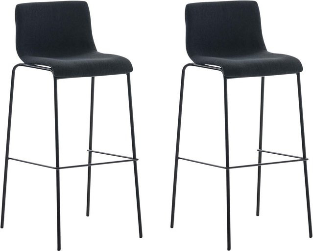 TPFLiving 2er Set Barhocker Hope mit 4-Fuß-Gestell in Schwarz aus Stoff - Bild 1