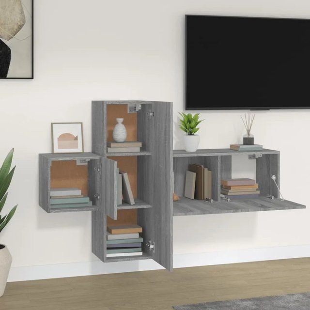vidaXL 3-tlg. TV-Schrank-Set Modell 5 in Grau Sonoma Holzwerkstoff - Bild 1