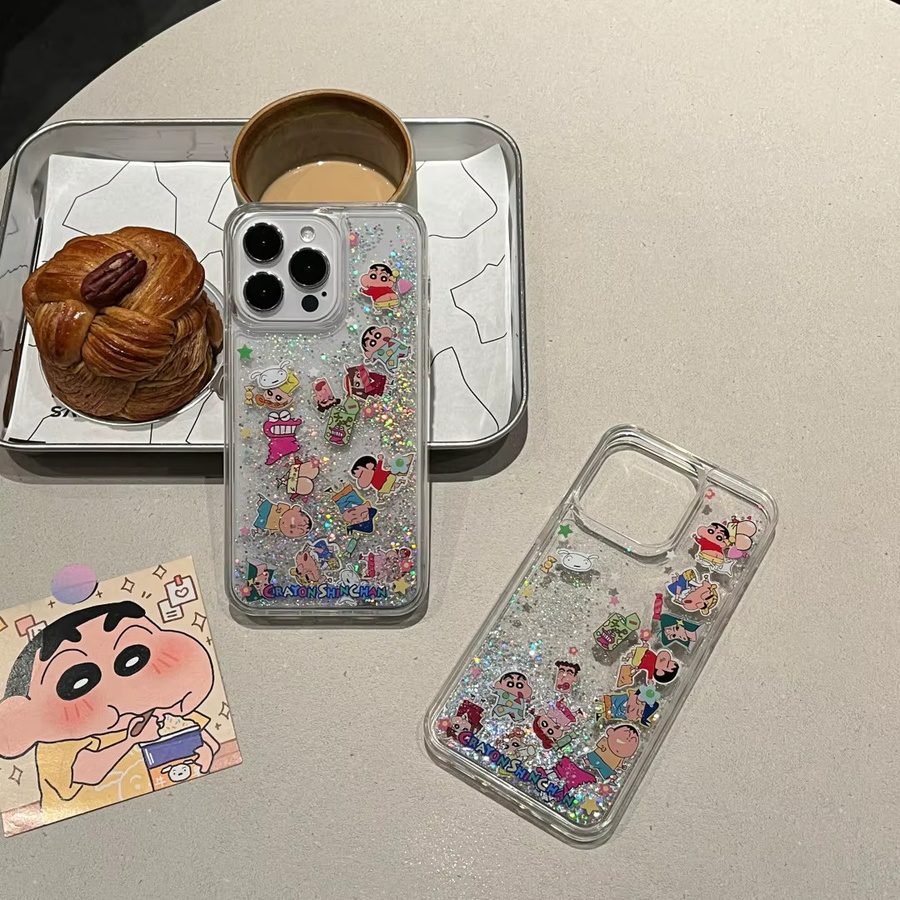 Crayon Shin-chan Liquid Quicksand Handyhülle für iPhone 11 bis 17 Pro Max Plus Air Boochan Cover - Bild 3