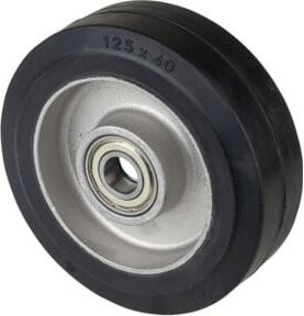 BS Gummirad B80.127 Rollen in Schwarz mit Aluminium und Raddurchmesser 125 mm - Bild 1