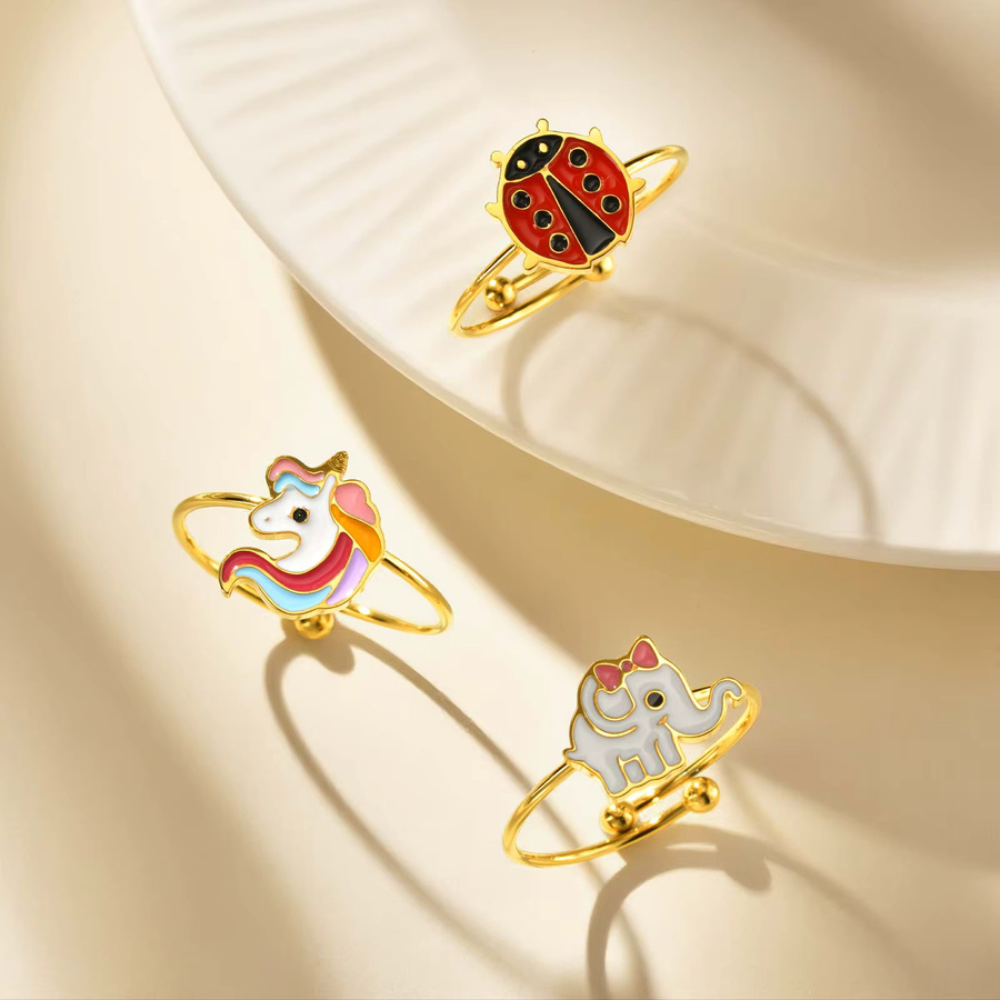Myfresty Tierring Edelstahl, Gold, Kinder - Bild 1
