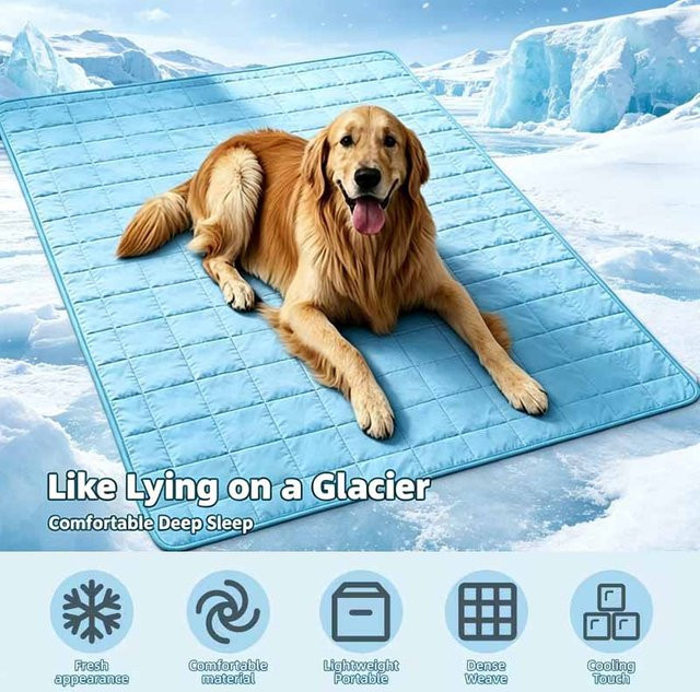 KEMORELA Hundekühlmatte für kleine und große Hunde, atmungsaktives Kühlbett in Blau - Bild 1