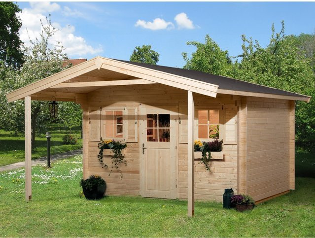 WEKA Gartenhaus 138 A Gr.1 aus Holz in Natur und Beige, B/H/T: 450 x 296 x 500 cm - Bild 1