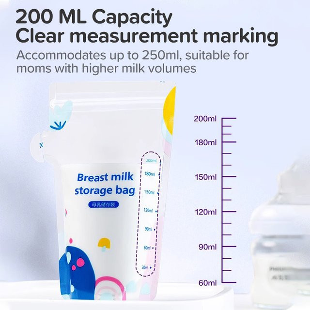 Philips Avent Muttermilch-Aufbewahrungsbeutel, 200 ml, 30 Stück, transparent und gefrierschrankfest - Bild 1