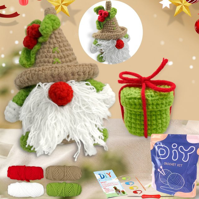 YAMAXIN 2-teiliges Häkel-Set mit Weihnachtsmotiv in Multicolour für Anfänger - Bild 1