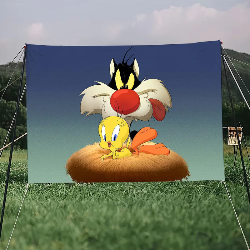 Cartoon Tweety Vogel Wandbanner Mehrfarbig als dekorative Tapisserie für Wohnzimmer oder Wohnheim - Bild 3