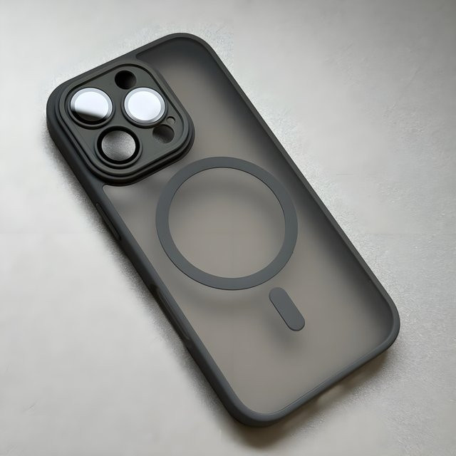 Ricestate Magnetische Handyhülle für iPhone 11 bis 17 Pro Max, Transparent Schwarz mit MagSafe Unterstützung - Bild 1