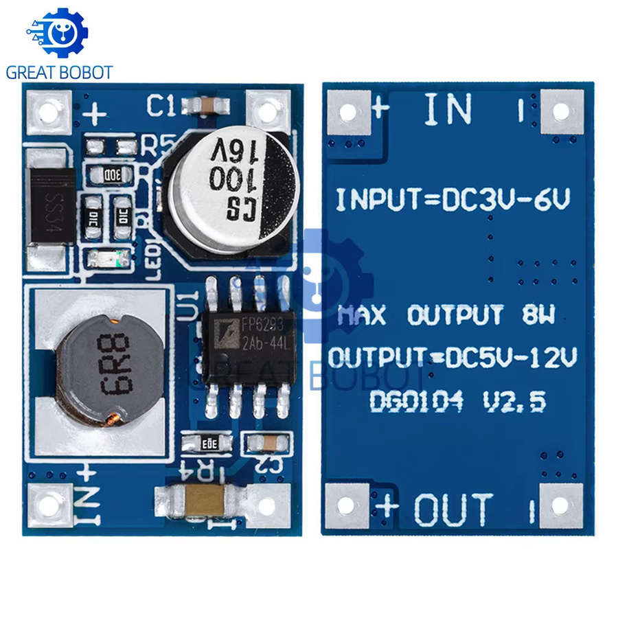 Baishundianzi BS 8W DC-DC Step Up Wandler USB-Boost-Modul zur Aufladung von 3,7V Lithiumbatterien, Blau - Bild 3