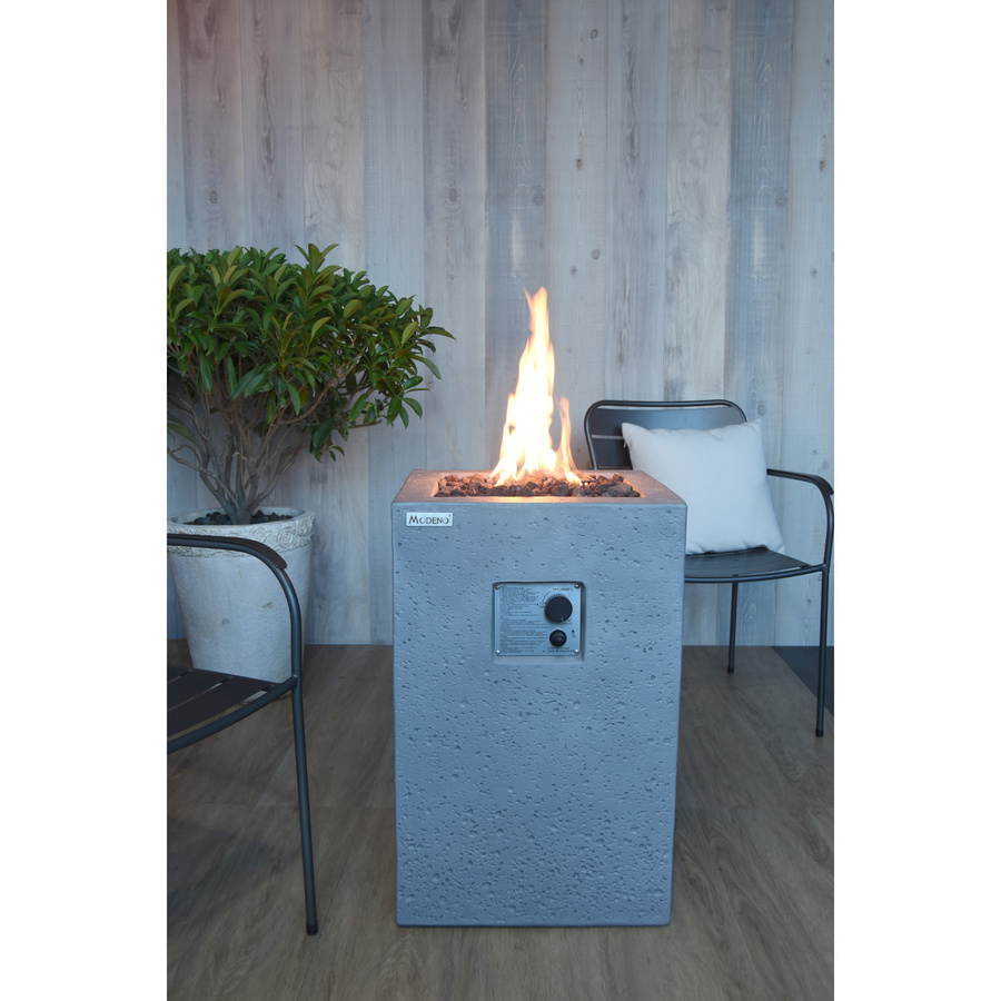 Elementi Gasfeuerstelle Kelut Fire Table aus Faserbeton in Grau, B: 45 cm, T: 45 cm, H: 70 cm - Bild 4