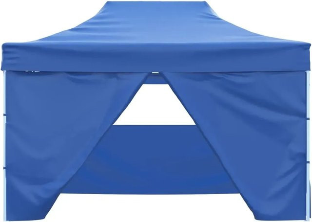 vidaXL Profi-Partyzelt faltbar mit 4 Seitenwänden aus Stahl in Blau, B/T/H: 4 x 3 x 2,5 m - Bild 1