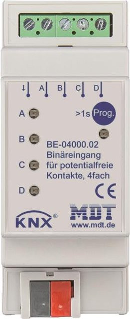 MDT Binäreingang 4-fach 2TE REG potentialfrei in Weiß BE-04000.02 - Bild 1