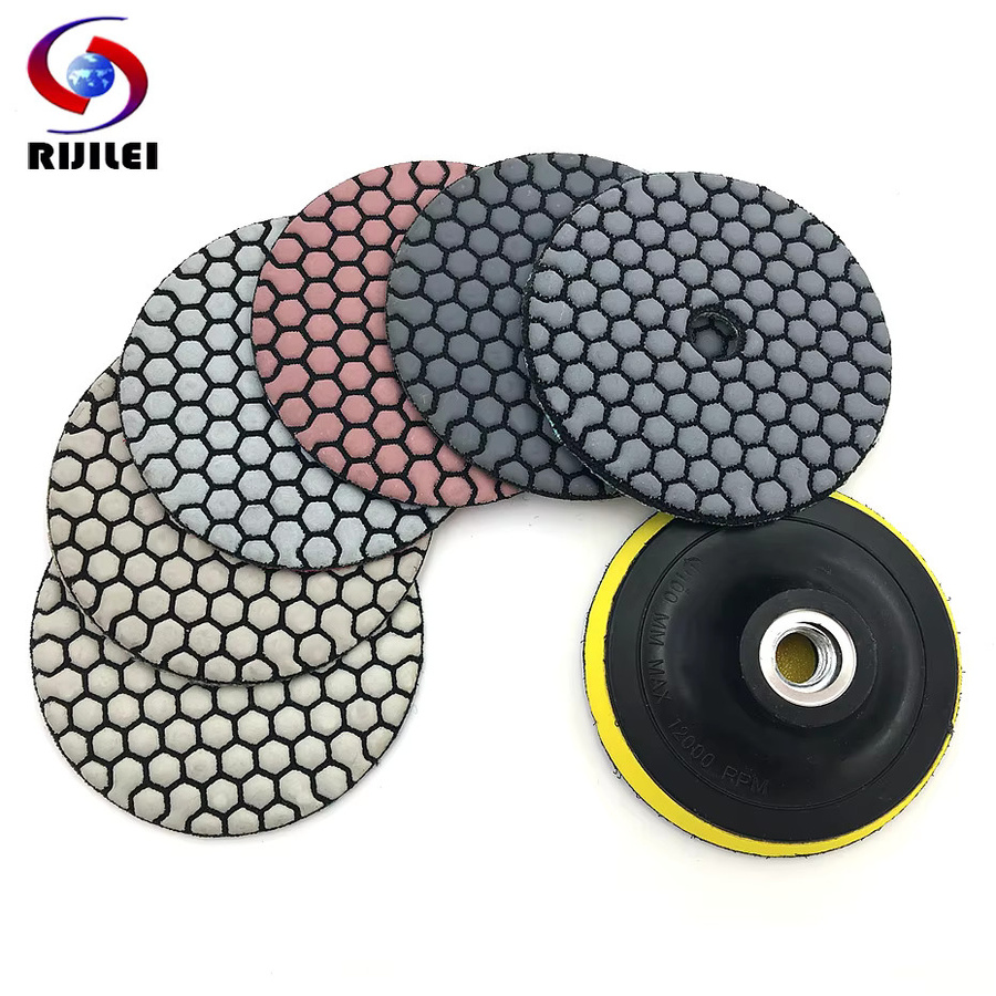 Rijilei 6er-Set flexible Trockenpolierpads für Granit, Marmor und Stein, Mehrfarbig - Bild 2