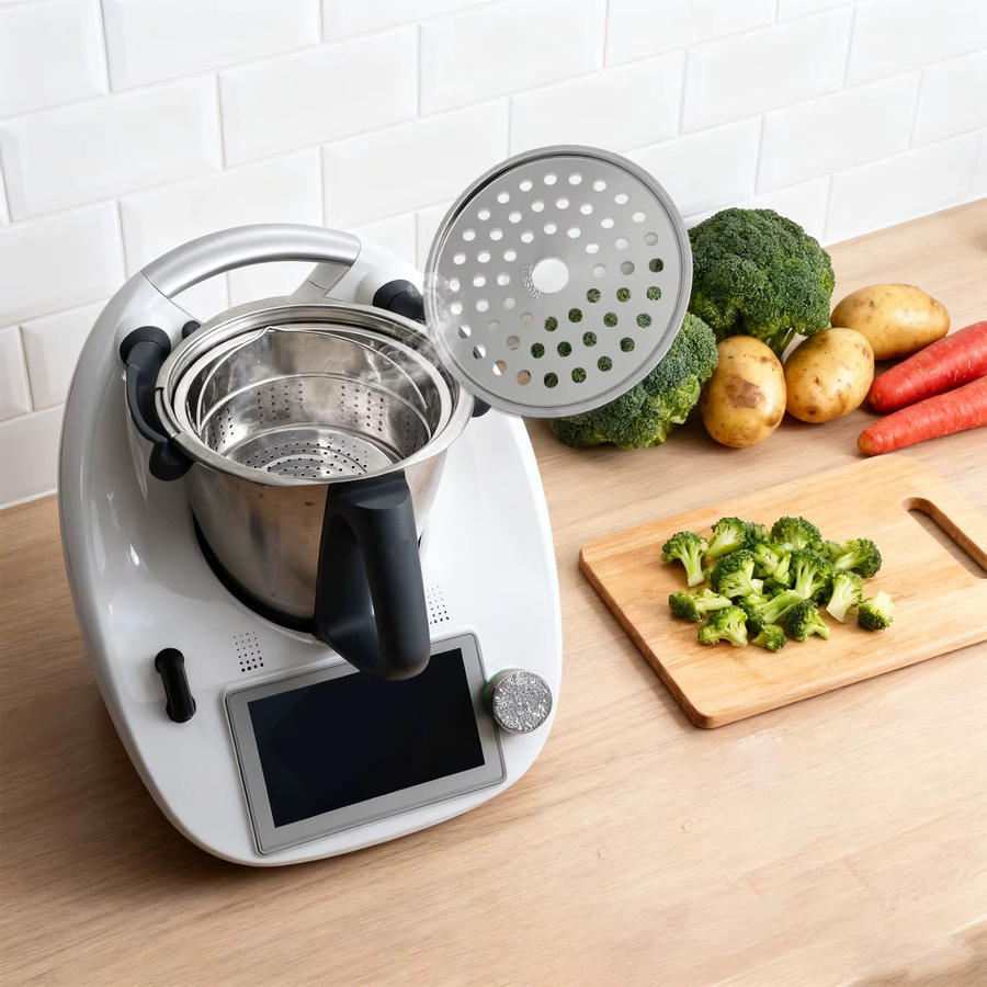 Vorwerk 2-in-1 Edelstahl-Dampfgarer für Thermomix TM7, zweilagiger Korb in Silber - Bild 4