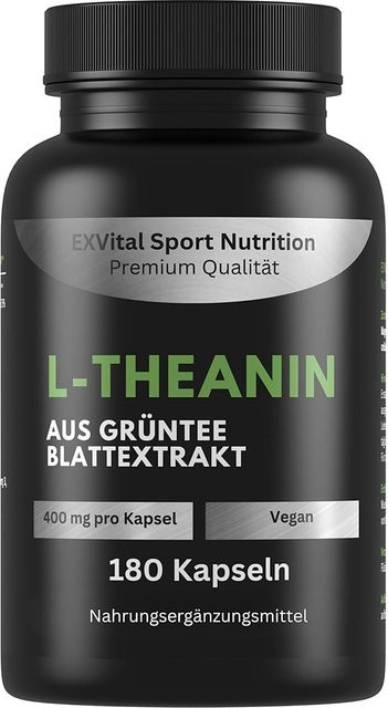 EXVital L-Theanin Kapseln, Grüntee Blattextrakt, 180 Kapseln - Bild 1