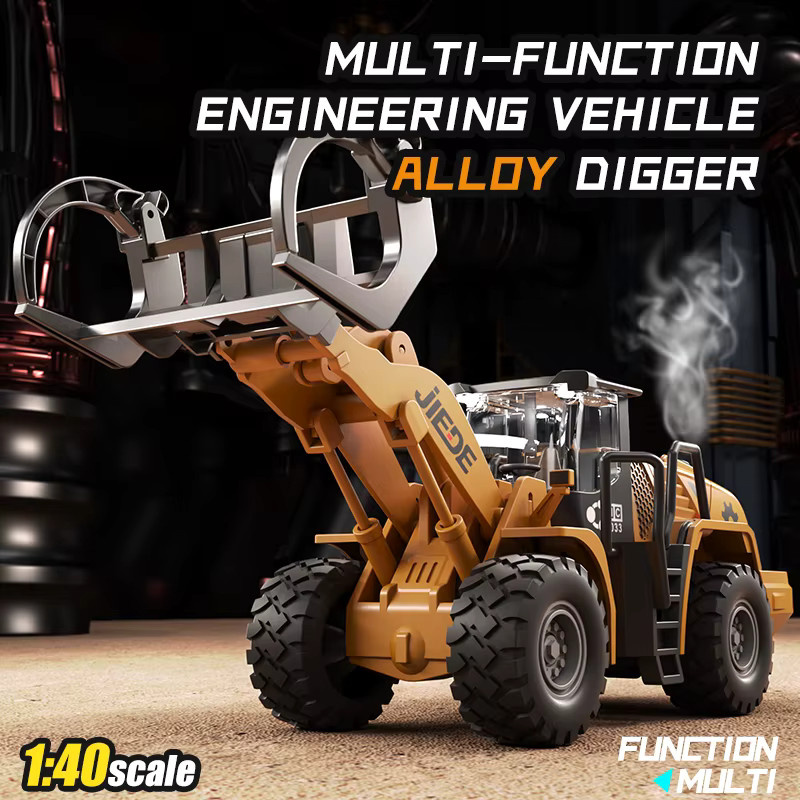 GLW Engineering Truck Modell, 1:40, Holz, Gelb, Pullback Friction - Bild 3
