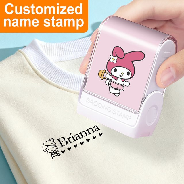 Individueller Namensstempel von Joytop mit My Melody Design und waschbarer Tinte zur Kennzeichnung von Schulmaterialien - Bild 1
