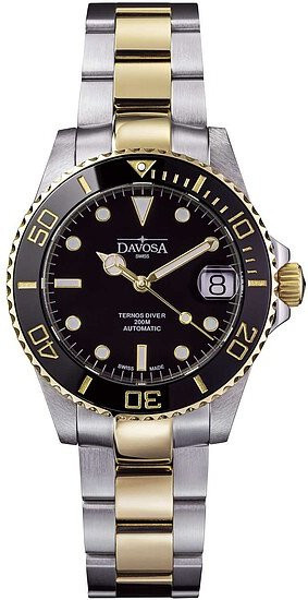 Davosa Armbanduhr Ternos Medium Automatic, Edelstahl, Schwarz, 36,5 mm - Bild 1