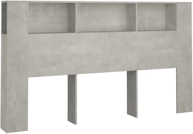 vidaXL Kopfteil mit integrierten Ablagen Betongrau B: 180 cm, T: 18,5 cm, H: 104,5 cm - Bild 1