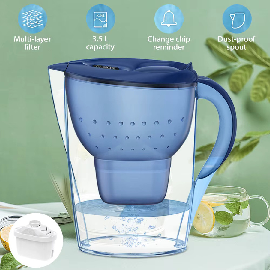 LONENESSL Haushaltsfilterkessel mit Timer, alkalischer Aktivkohle-Wasserreiniger in Blau, 3,5 l - Bild 3